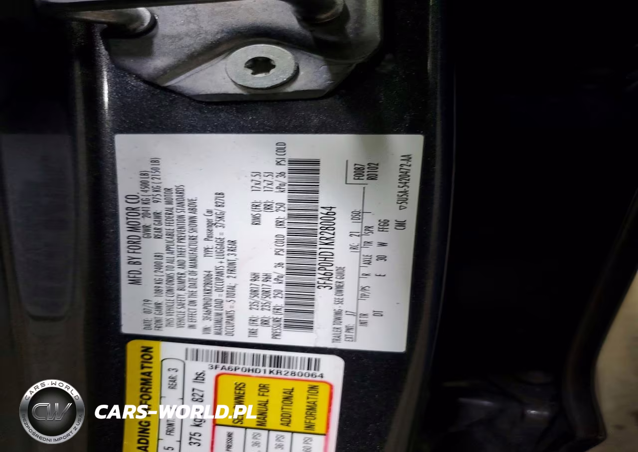 2019 Ford Fusion Se VIN:3FA6P0HD1KR280064 - 12