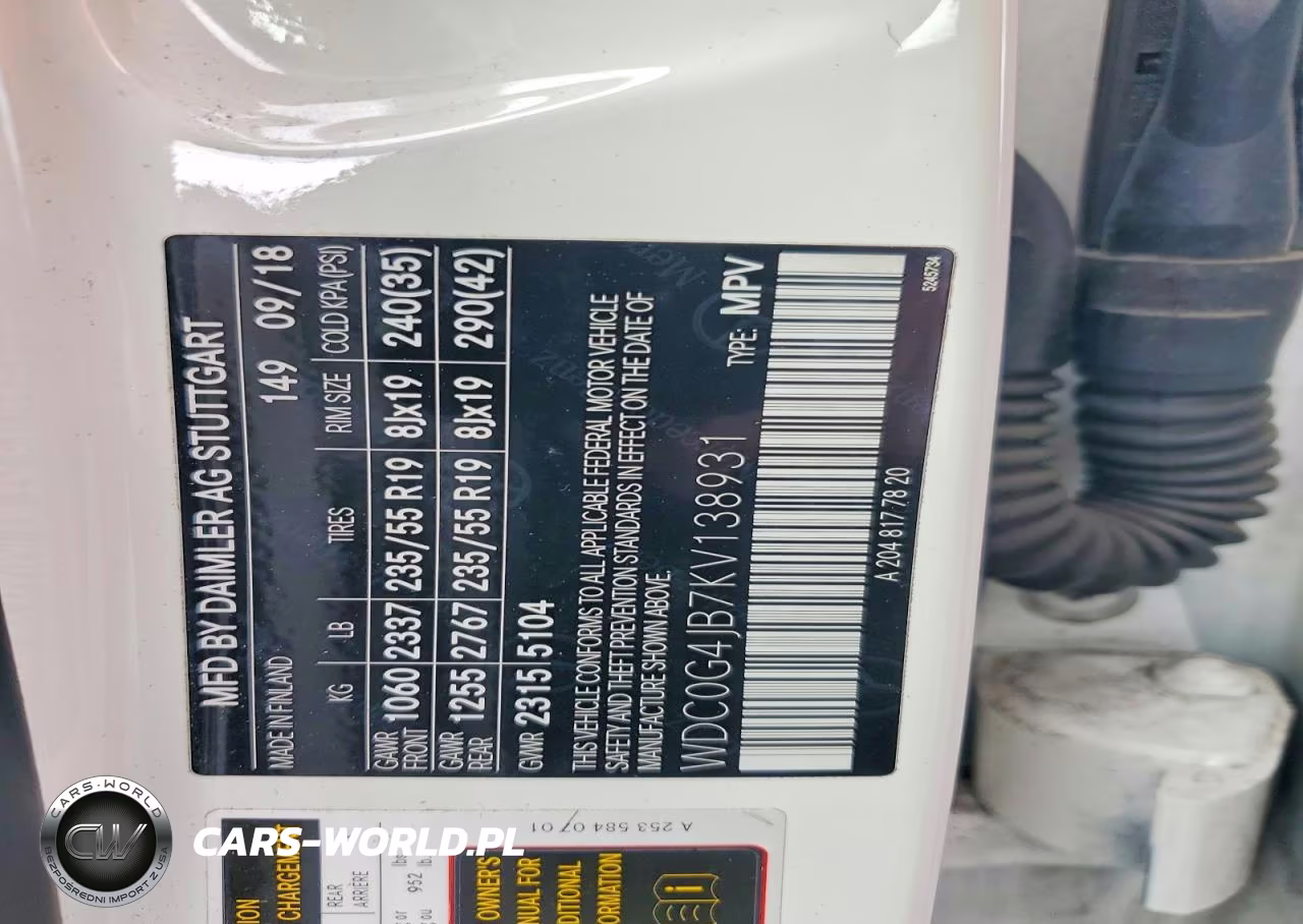 2019 Mercedes-Benz Glc 300 VIN:WDC0G4JB7KV138931 - 12
