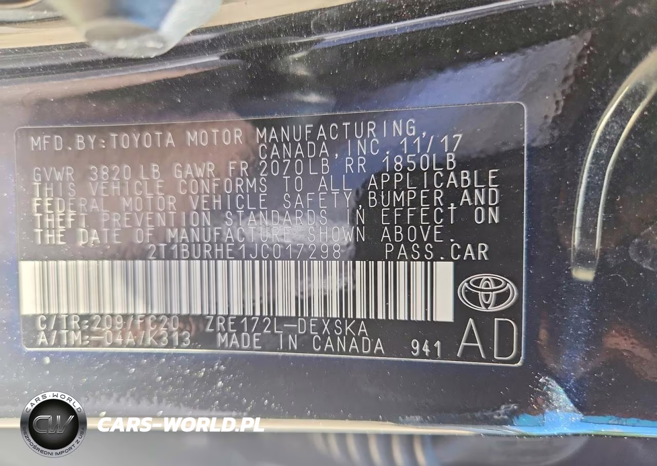 2018 Toyota Corolla Se VIN:2T1BURHE1JC017298 - 13