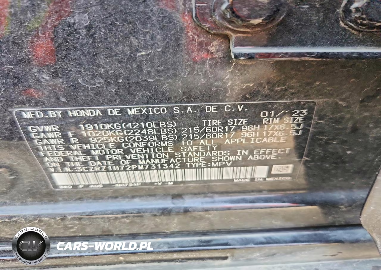 2023 Honda Hr-V Exl VIN:3CZRZ1H72PM731342 - 13