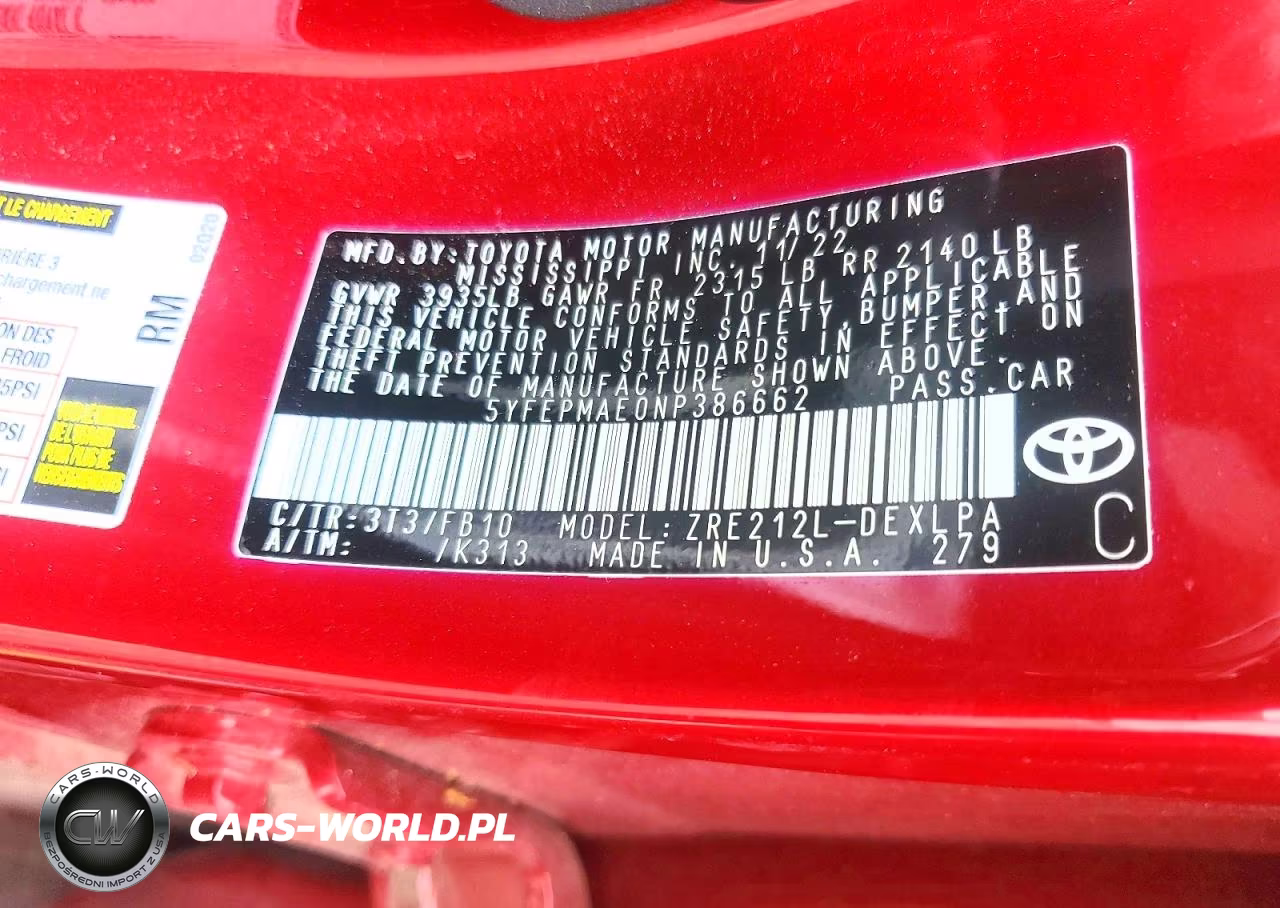 2022 Toyota Corolla Le VIN:5YFEPMAE0NP386662 - 12