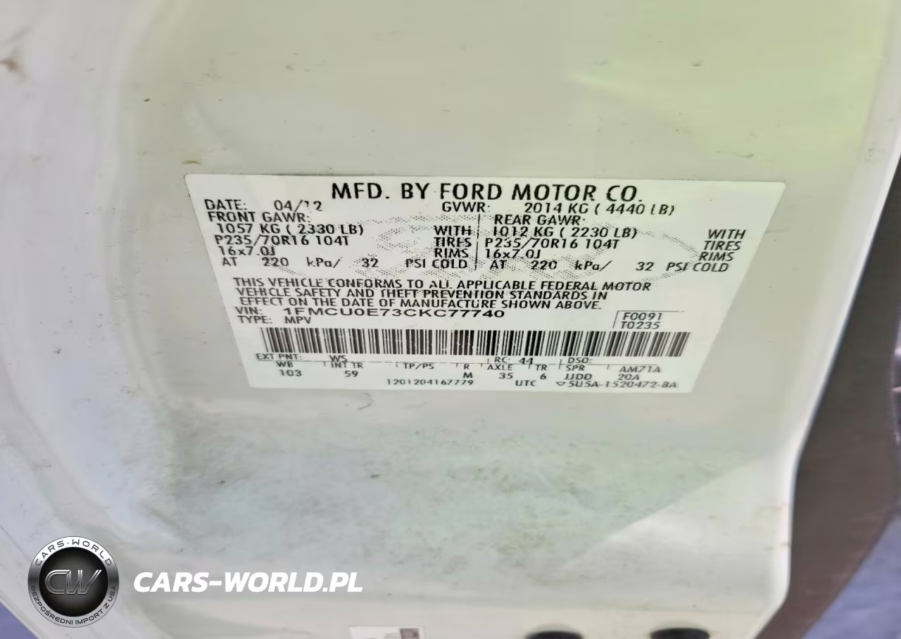 2012 Ford Escape Limited VIN:1FMCU0E73CKC77740 - 13