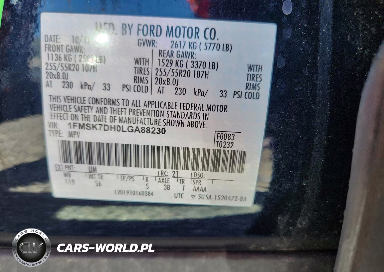 2020 Ford Explorer Xlt VIN:1FMSK7DH0LGA88230 - 14