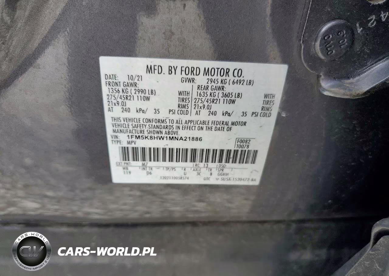 2021 Ford Explorer Platinum VIN:1FM5K8HW1MNA21886 - 13