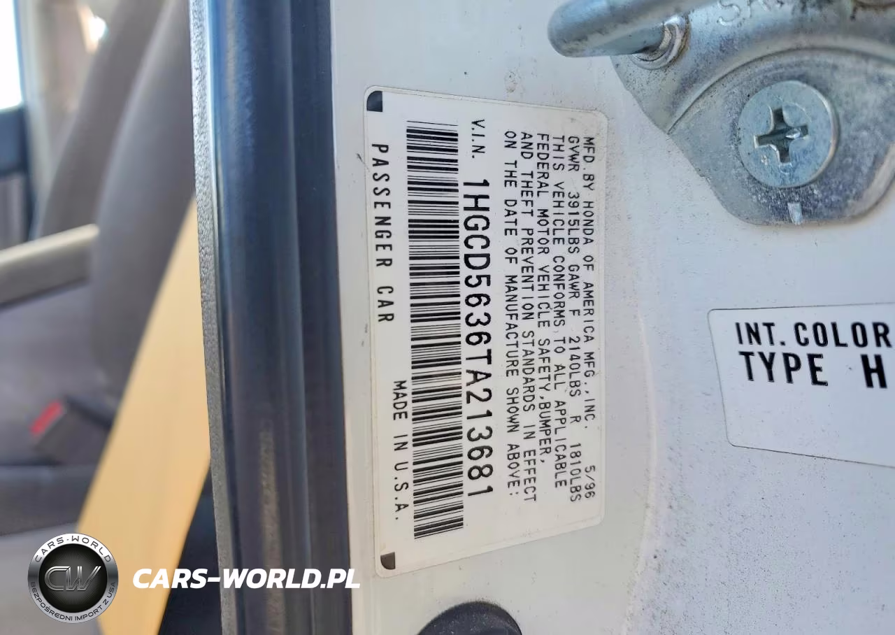 1996 Honda Accord Lx VIN:1HGCD5636TA213681 - 12