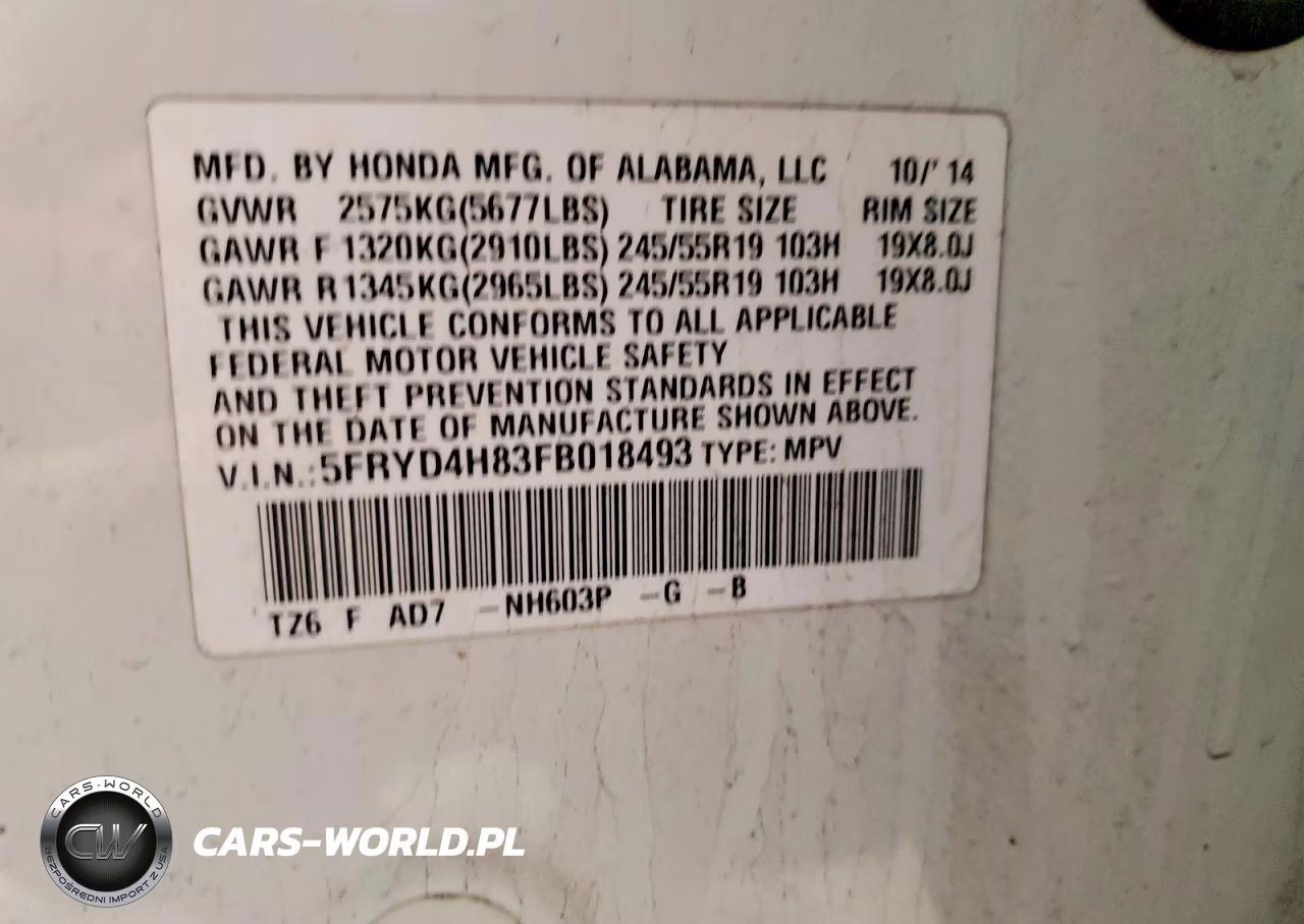 2015 Acura Mdx Advance VIN:5FRYD4H83FB018493 - 14