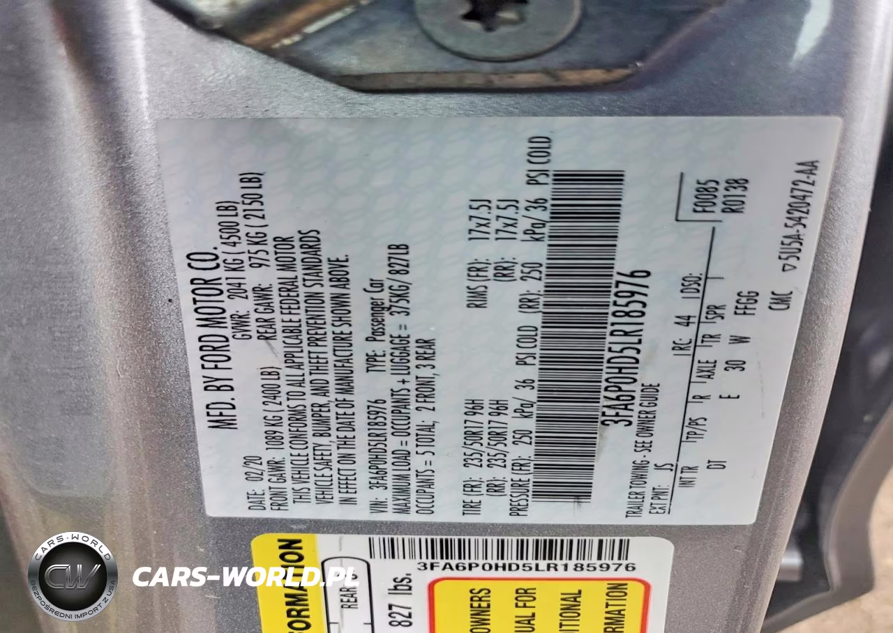 2020 Ford Fusion Se VIN:3FA6P0HD5LR185976 - 12