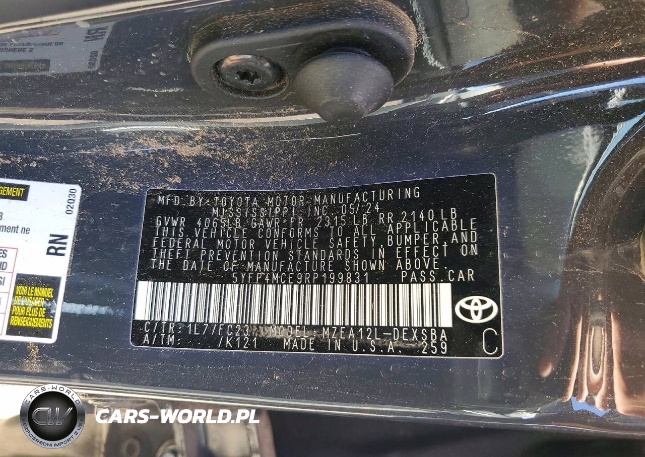 2024 Toyota Corolla Se VIN:5YFP4MCE9RP199831 - 12