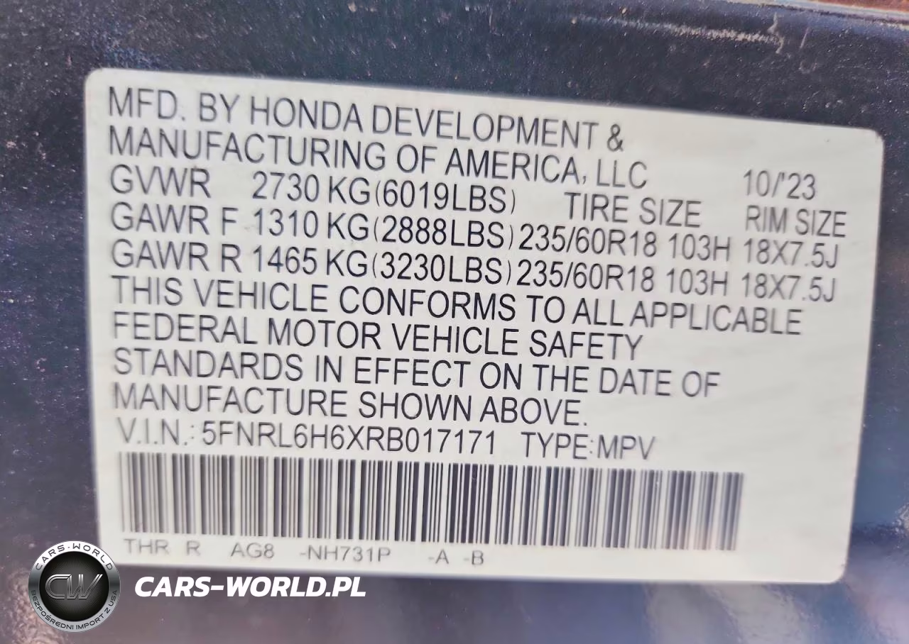 2024 Honda Odyssey Exl VIN:5FNRL6H6XRB017171 - 14