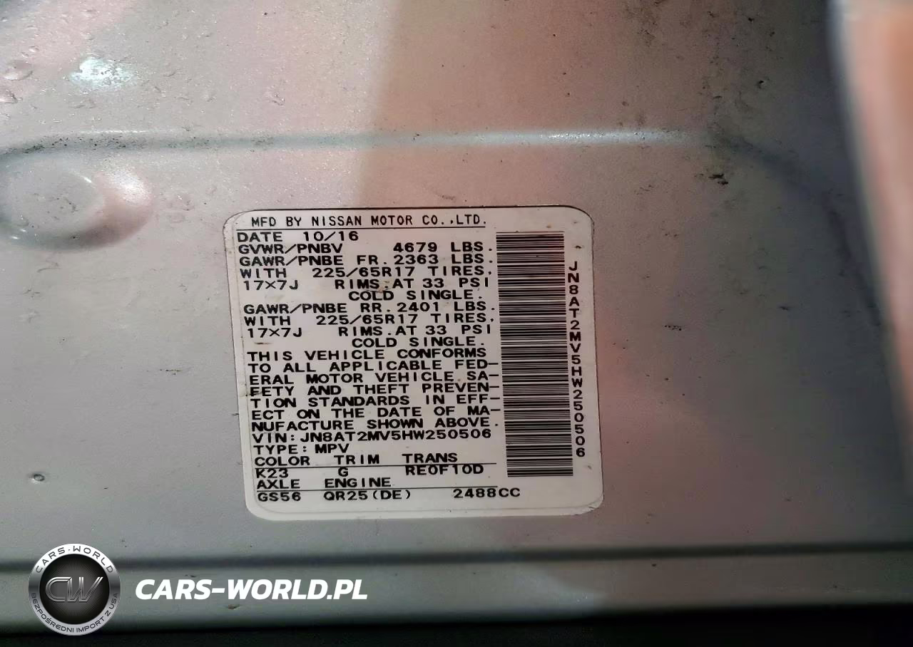 2017 Nissan Rogue S VIN:JN8AT2MV5HW250506 - 13