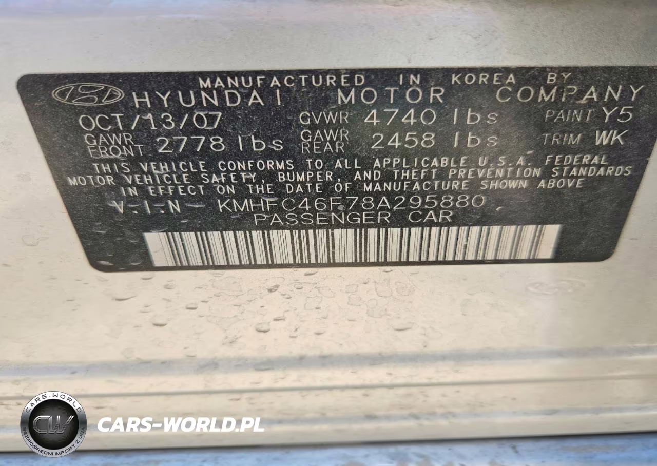 2008 Hyundai Azera Limited VIN:KMHFC46F78A295880 - 12