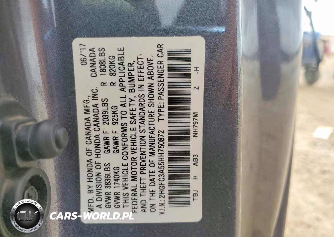 2017 Honda Civic Si VIN:2HGFC3A55HH750872 - 13