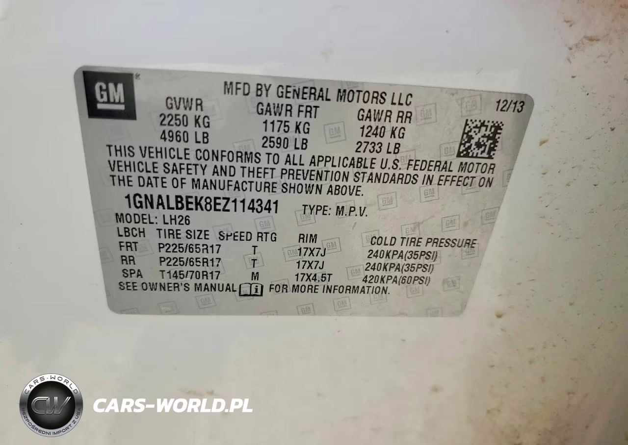 2014 Chevrolet Equinox Lt VIN:1GNALBEK8EZ114341 - 13