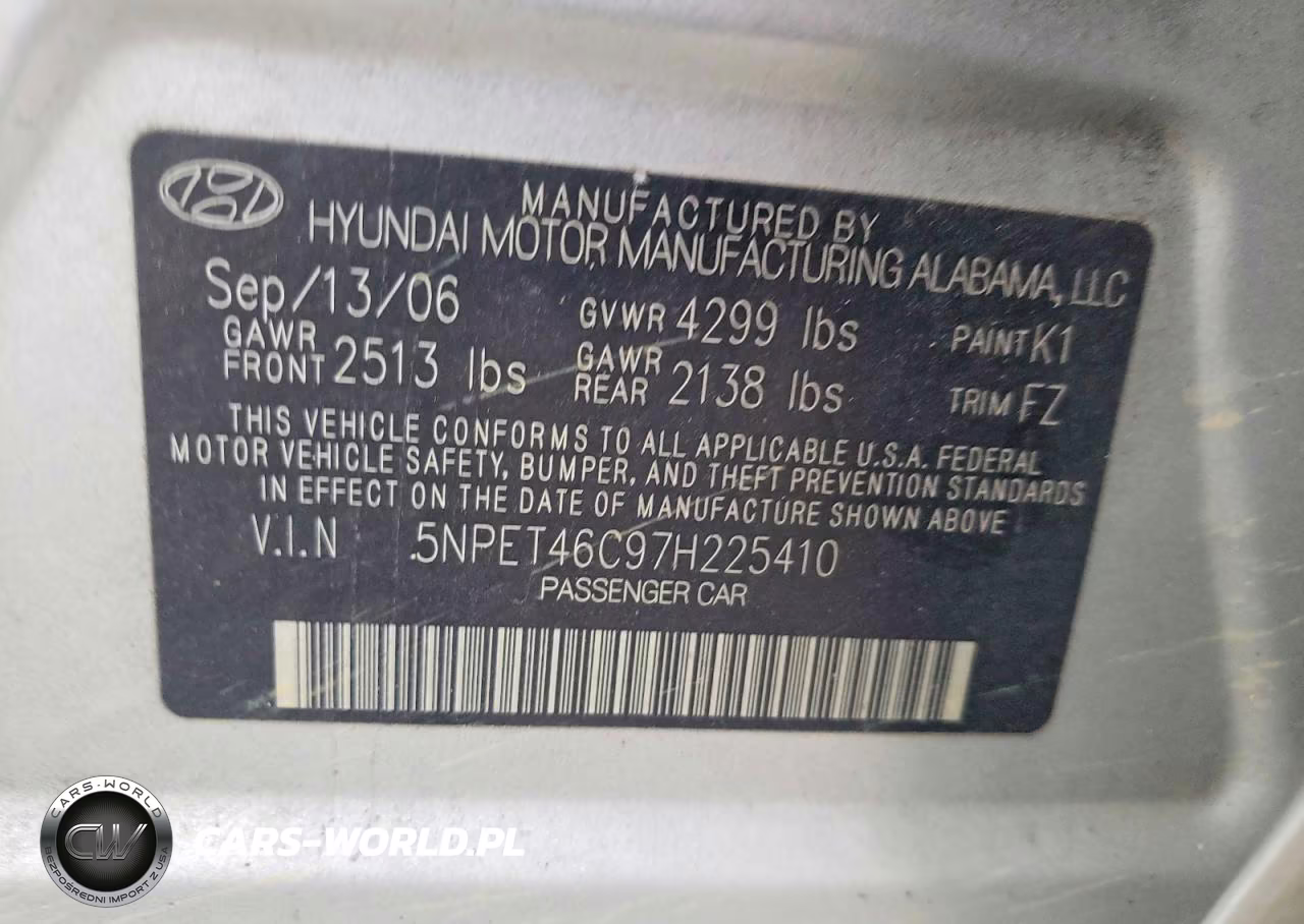 2007 Hyundai Sonata Gls VIN:5NPET46C97H225410 - 12