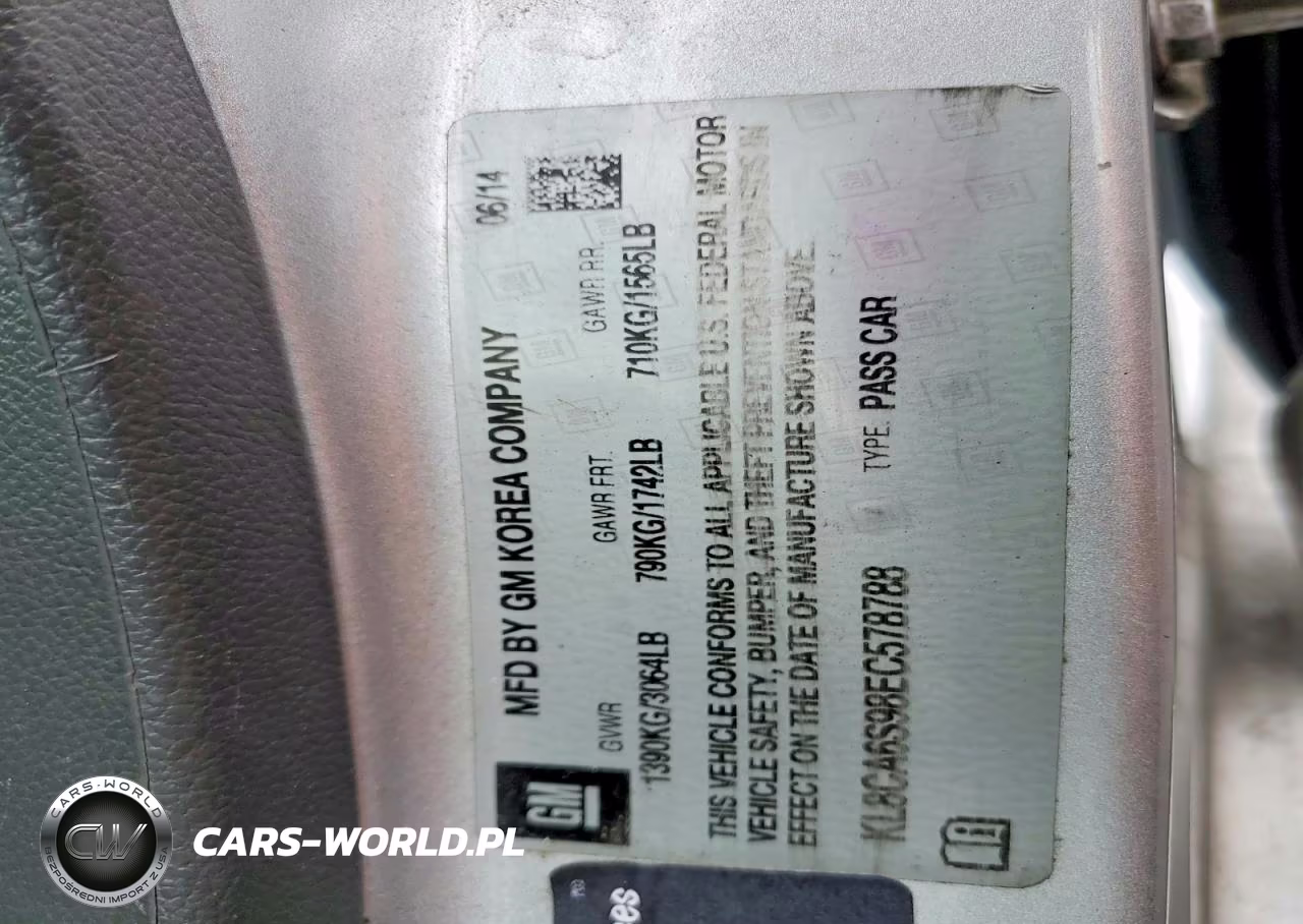 2014 Chev Spark VIN:KL8CA6S98EC578788 - 12