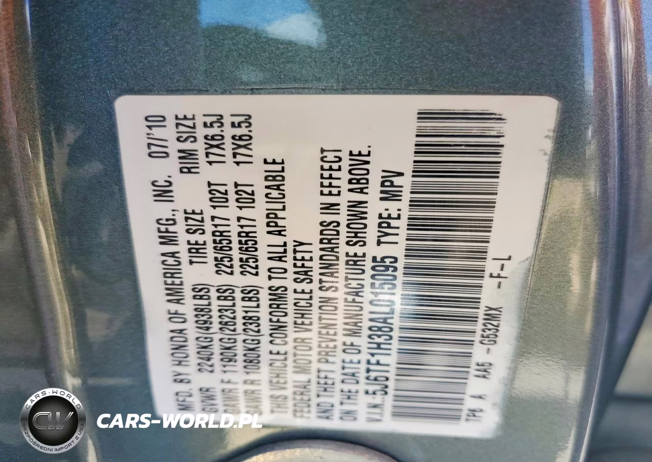 2010 Honda Accord Crosstour Ex VIN:5J6TF1H38AL015095 - 13
