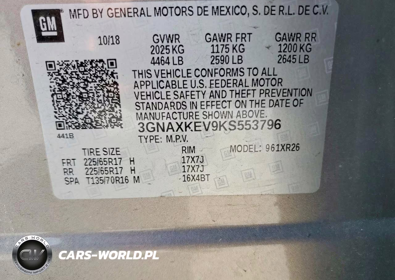 2019 Chevrolet Equinox Lt VIN:3GNAXKEV9KS553796 - 13