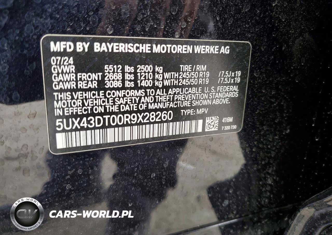 2024 BMW X4 M40I VIN:5UX43DT00R9X28260 - 13