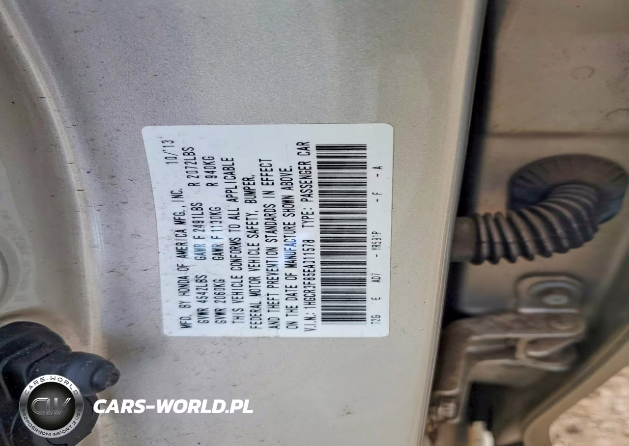 2014 Honda Accord Exl VIN:1HGCR3F85EA011578 - 13