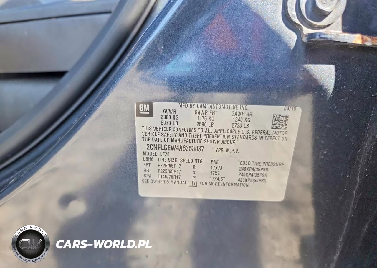 2010 Chevrolet Equinox Ls VIN:2CNFLCEW4A6353037 - 12