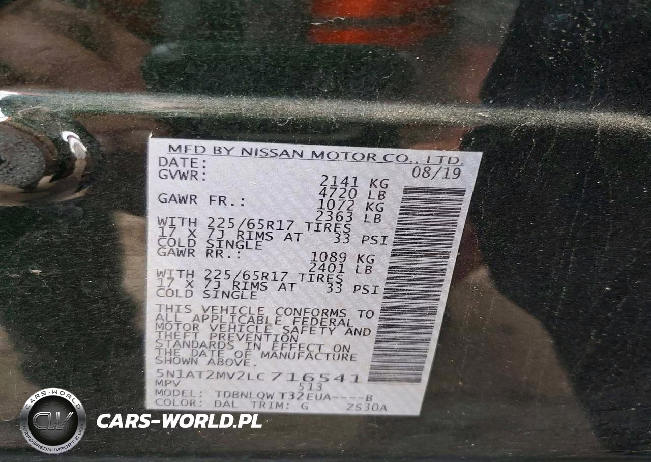2020 Nissan Rogue Sv VIN:5N1AT2MV2LC716541 - 13