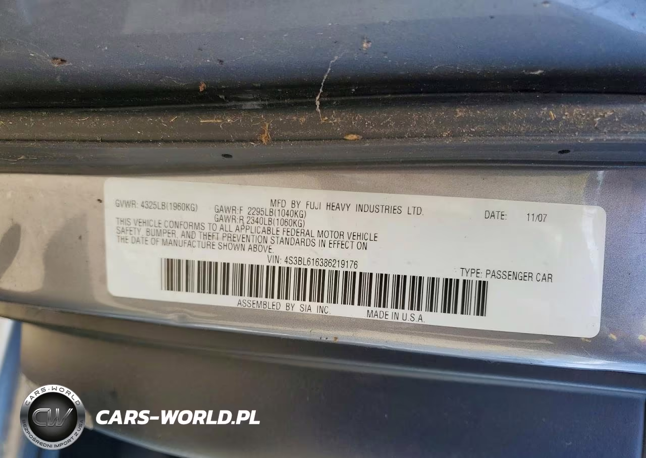 2008 Subaru Legacy 2.5I VIN:4S3BL616386219176 - 13