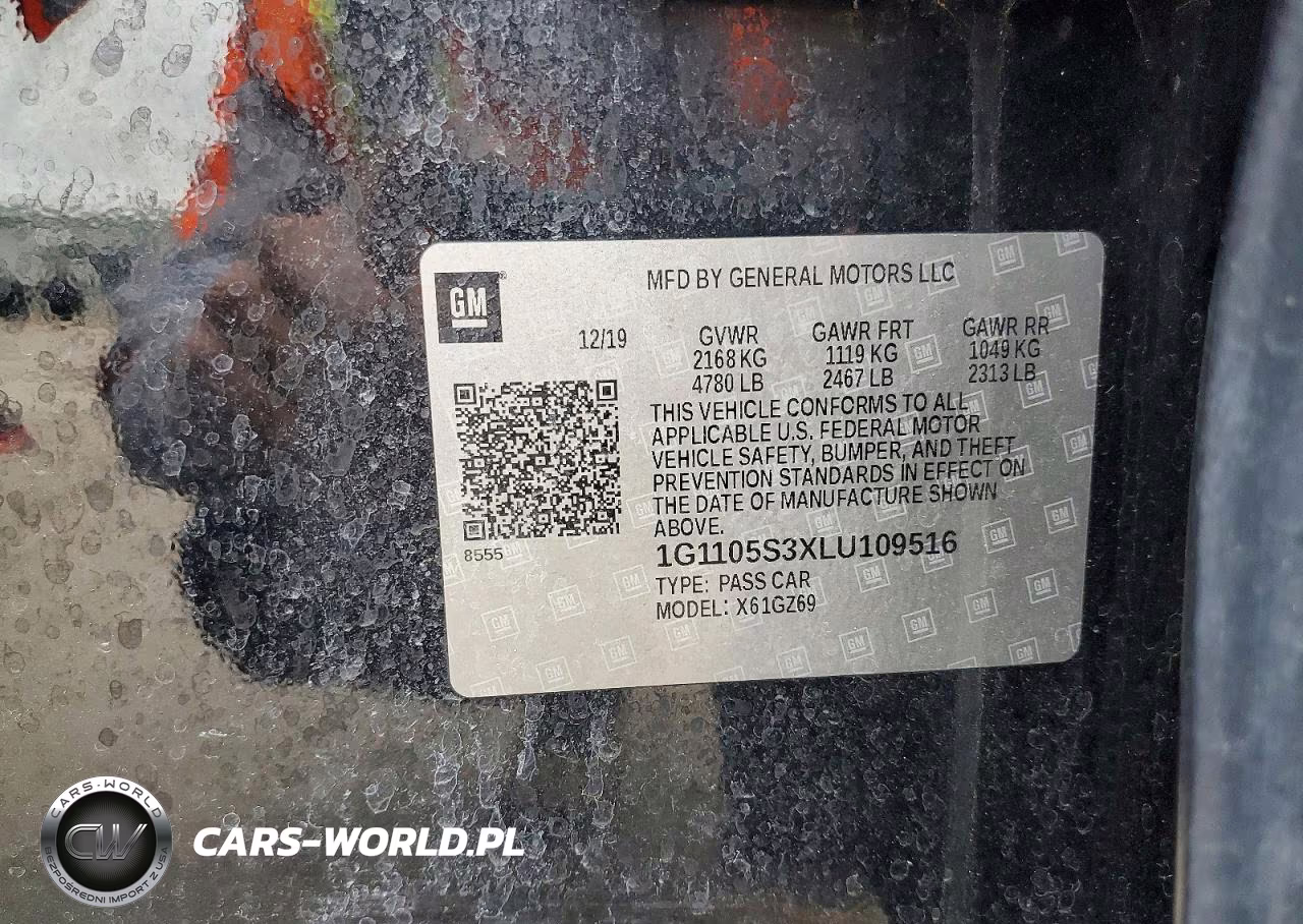 2020 Chevrolet Impala Premier VIN:1G1105S3XLU109516 - 12