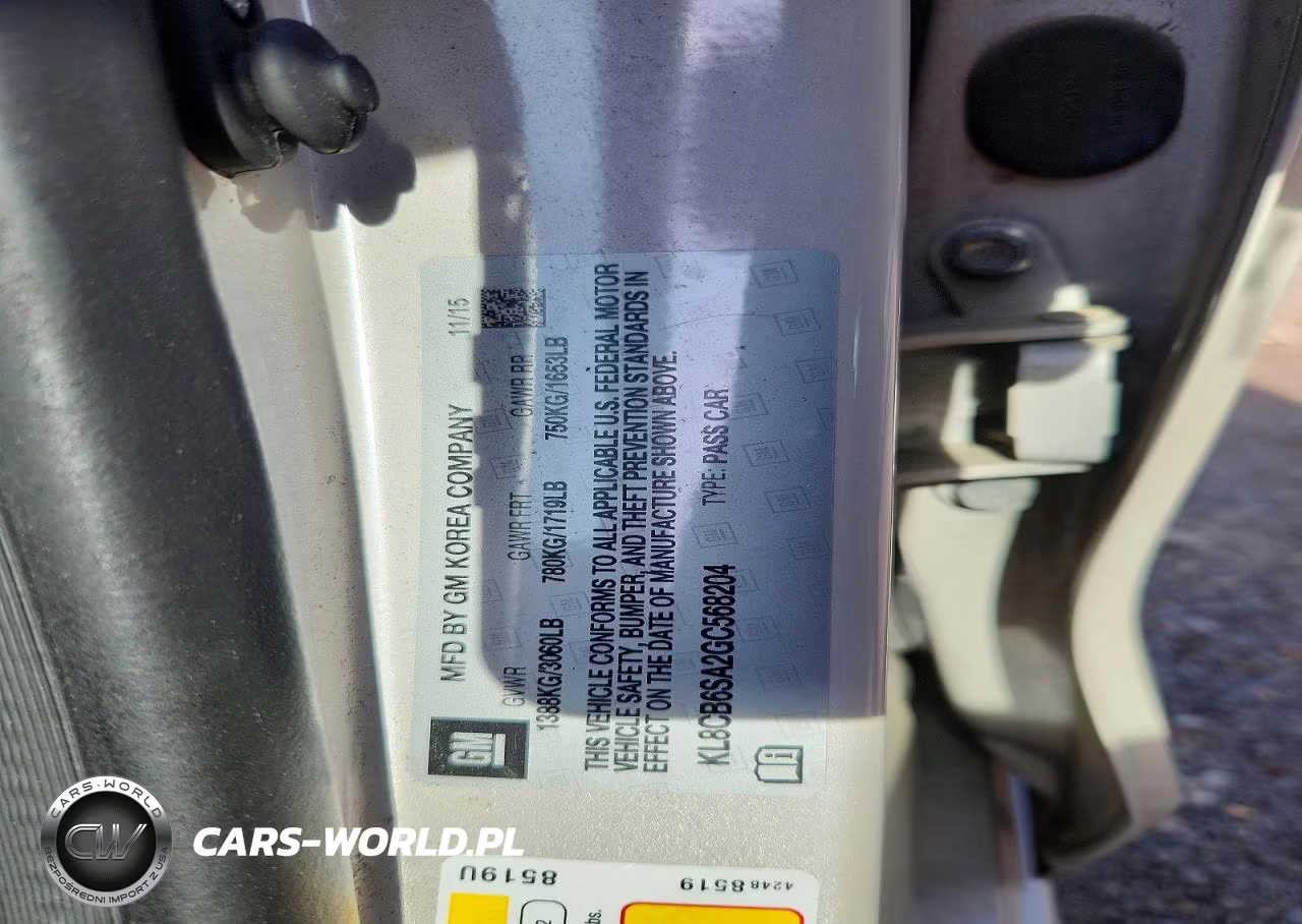 2016 Chevrolet Spark Ls VIN:KL8CB6SA2GC568204 - 12