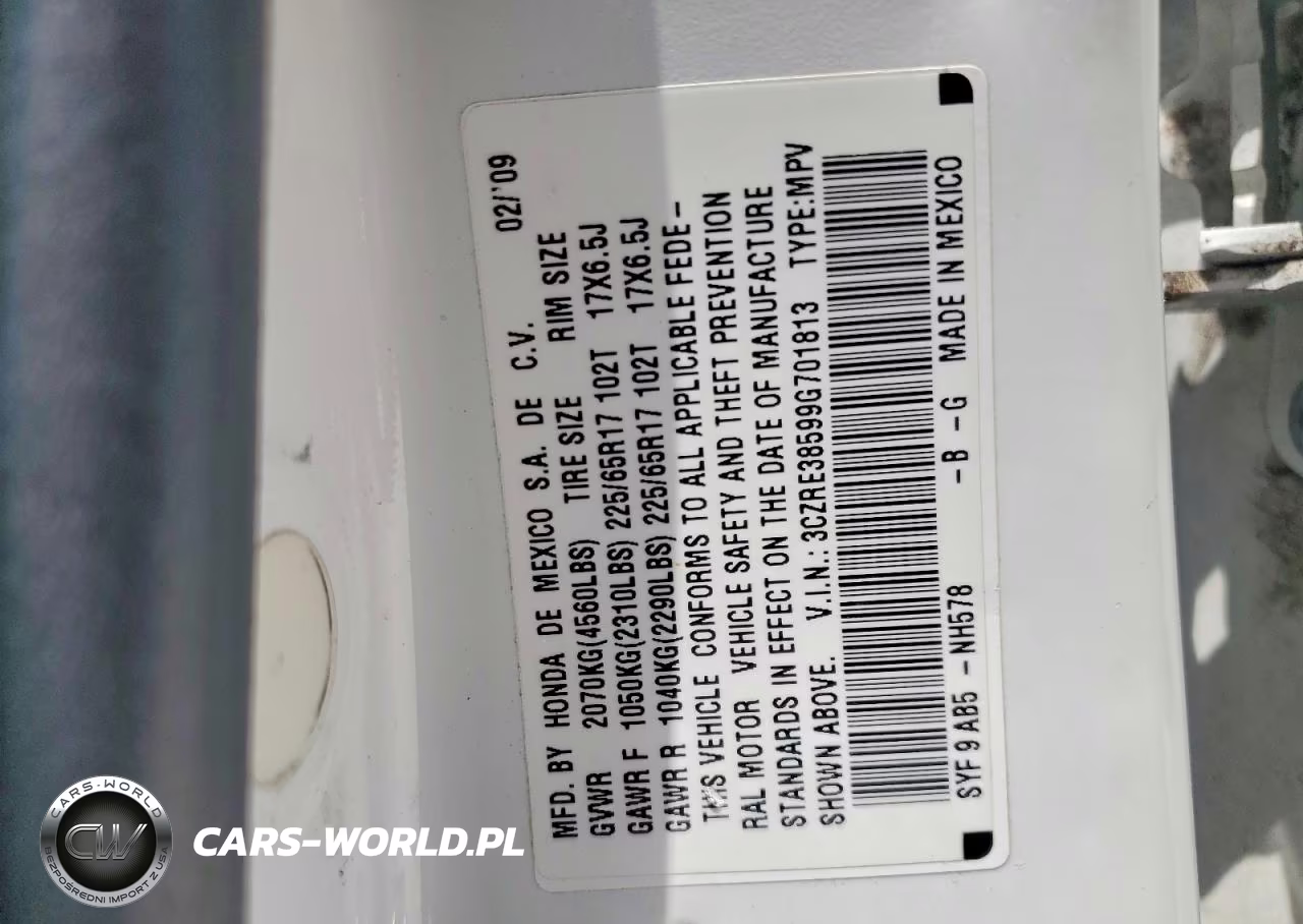 2009 Honda Cr-V Ex VIN:3CZRE38599G701813 - 14
