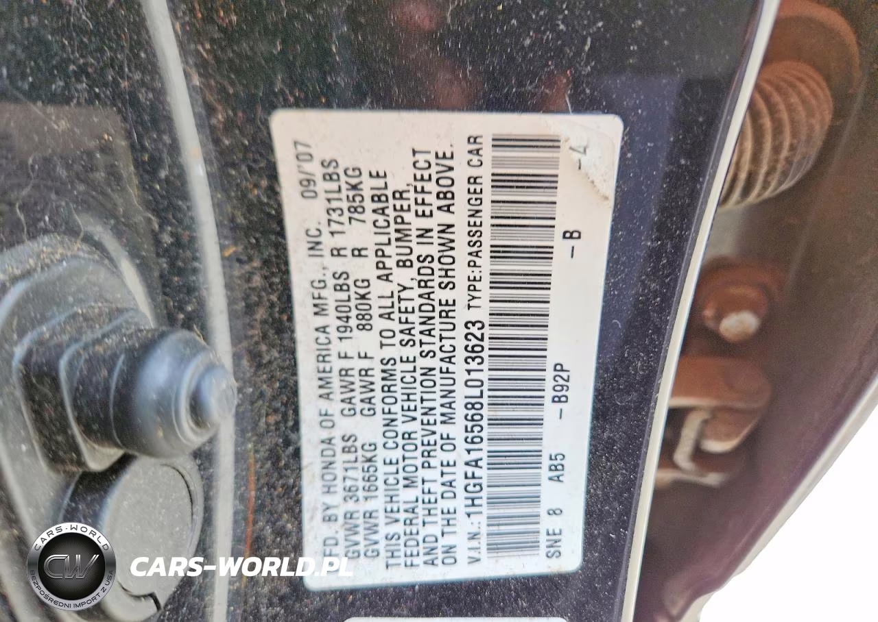 2008 Honda Civic Lx VIN:1HGFA16568L013623 - 12