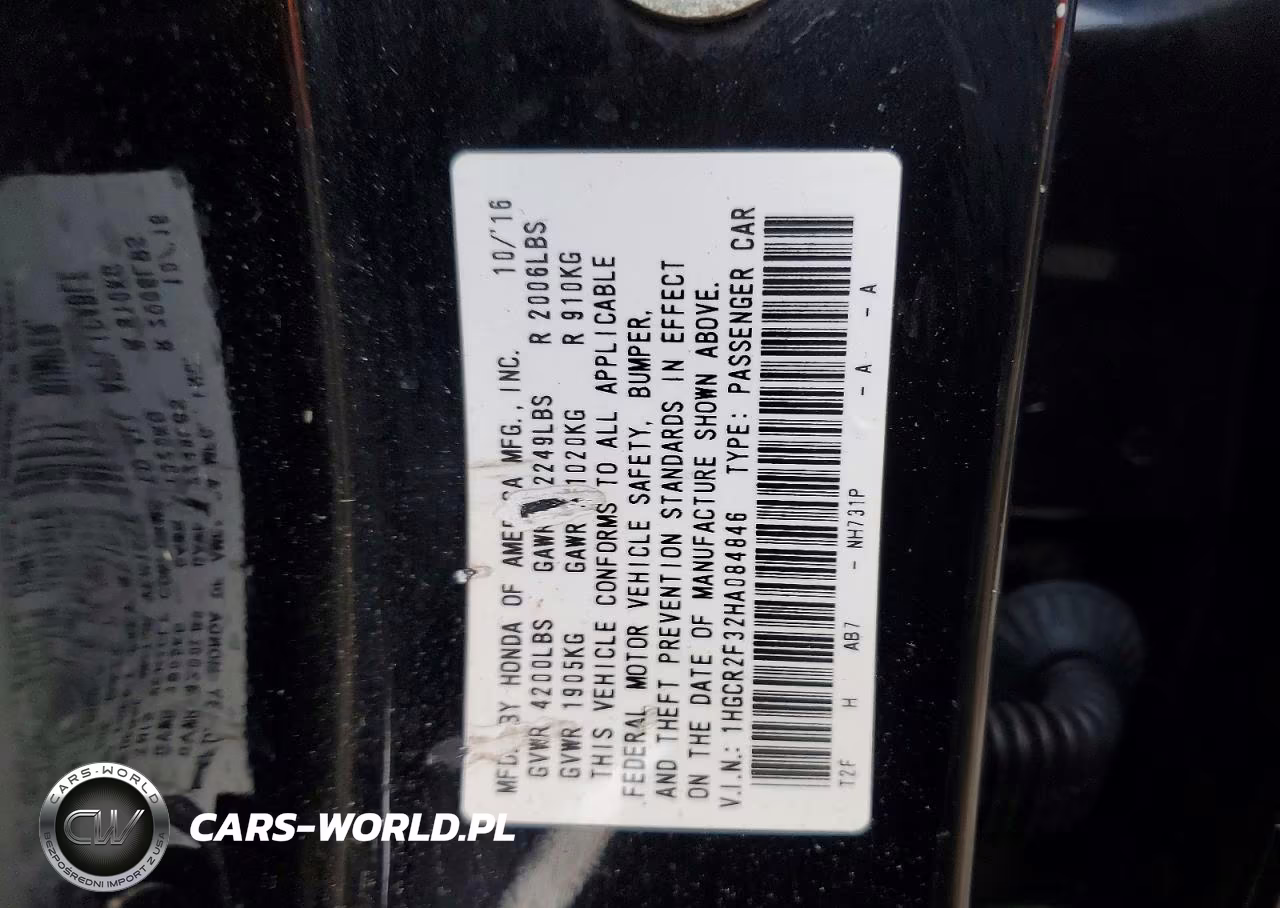 2017 Honda Accord Lx VIN:1HGCR2F32HA084846 - 12