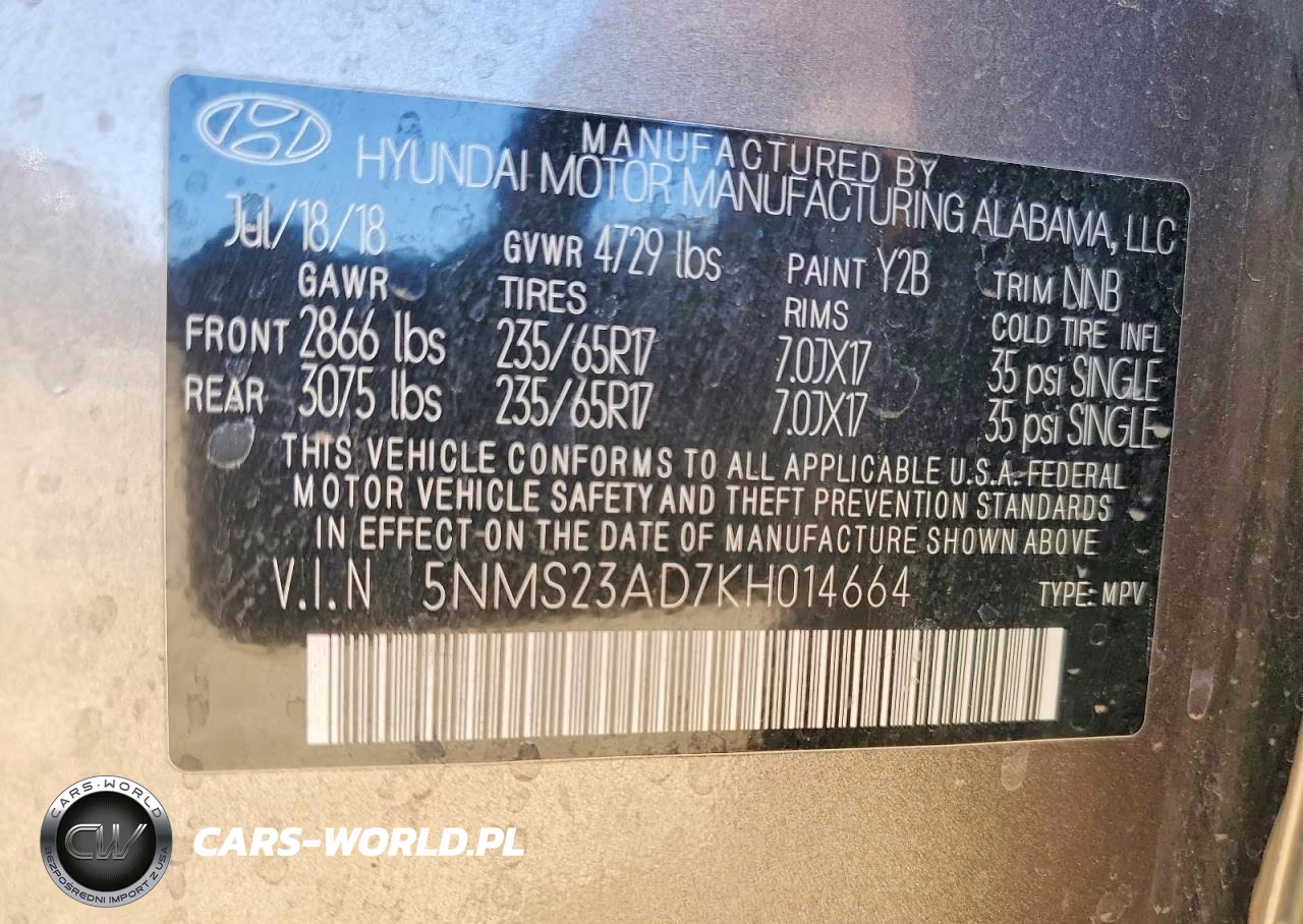 2019 Hyundai Santa Fe Se VIN:5NMS23AD7KH014664 - 12