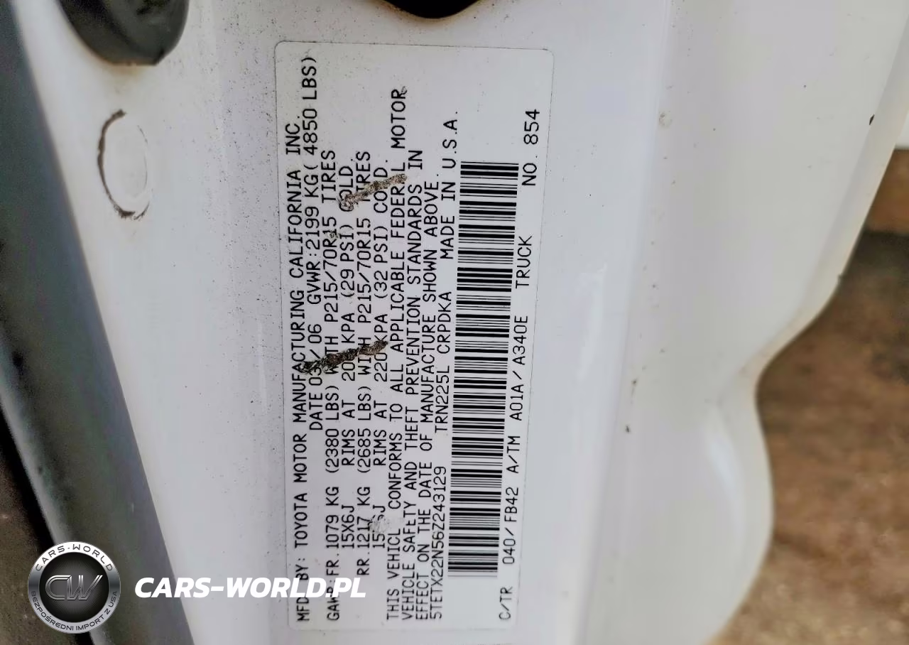 2006 Toyota Tacoma Access Cab VIN:5TETX22N56Z243129 - 12