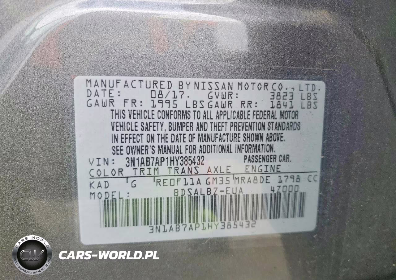 2017 Nissan Sentra S VIN:3N1AB7AP1HY385432 - 12