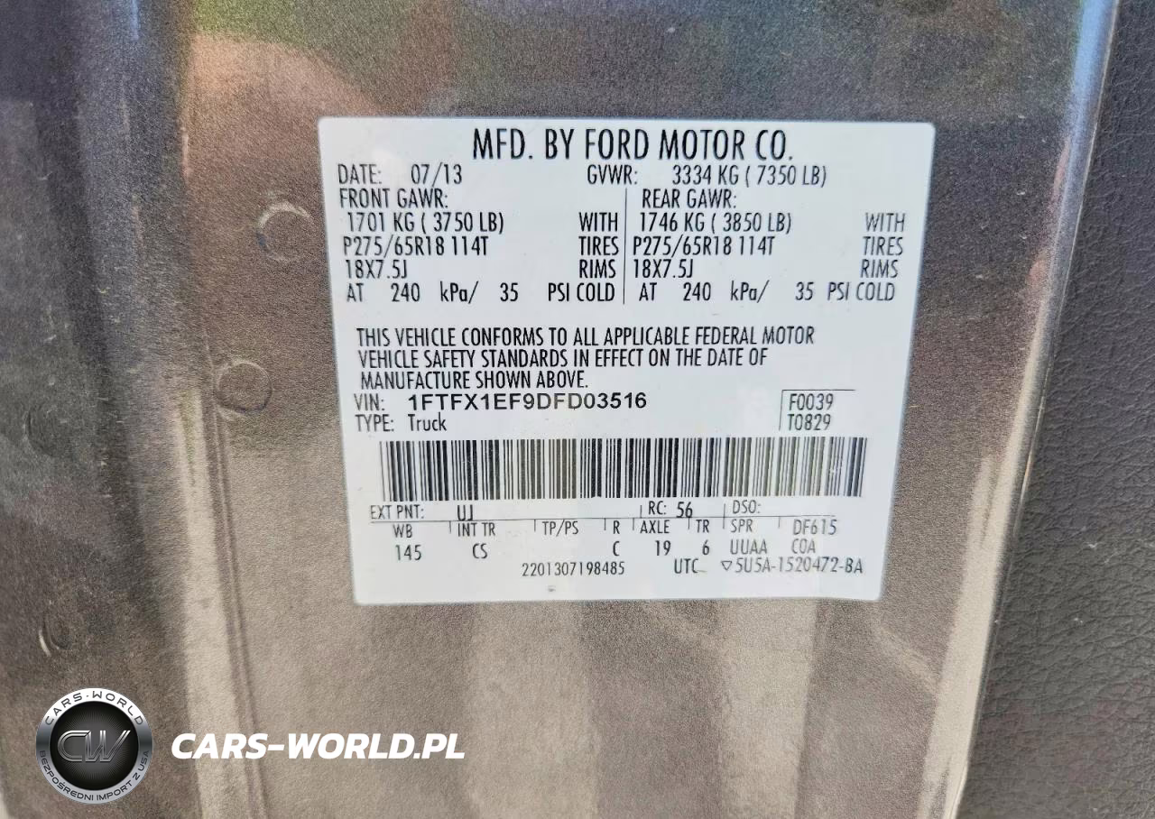 2013 Ford F150 Super Cab VIN:1FTFX1EF9DFD03516 - 12