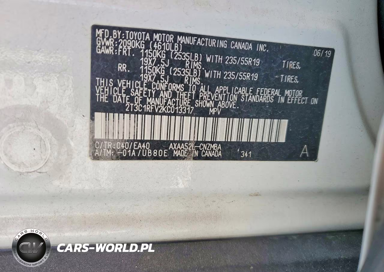 2019 Toyota Rav4 Xle Premium VIN:2T3C1RFV2KC013317 - 14
