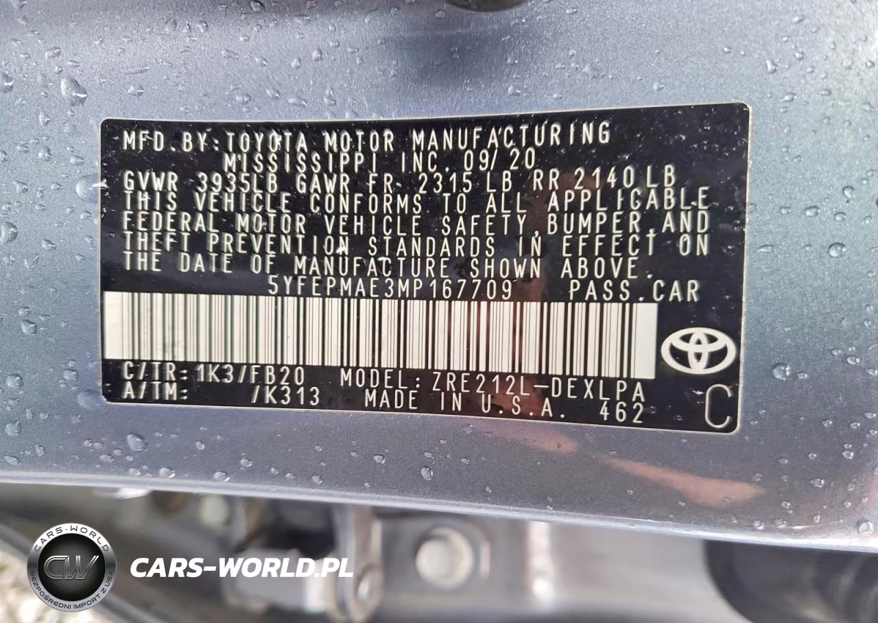 2021 Toyota Corolla Le VIN:5YFEPMAE3MP167709 - 12