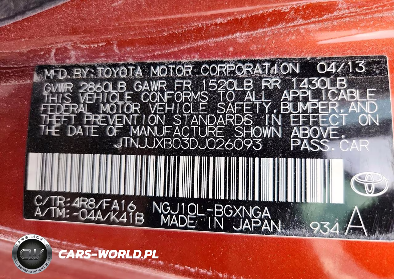 2013 Scion Iq Base VIN:JTNJJXB03DJ026093 - 12