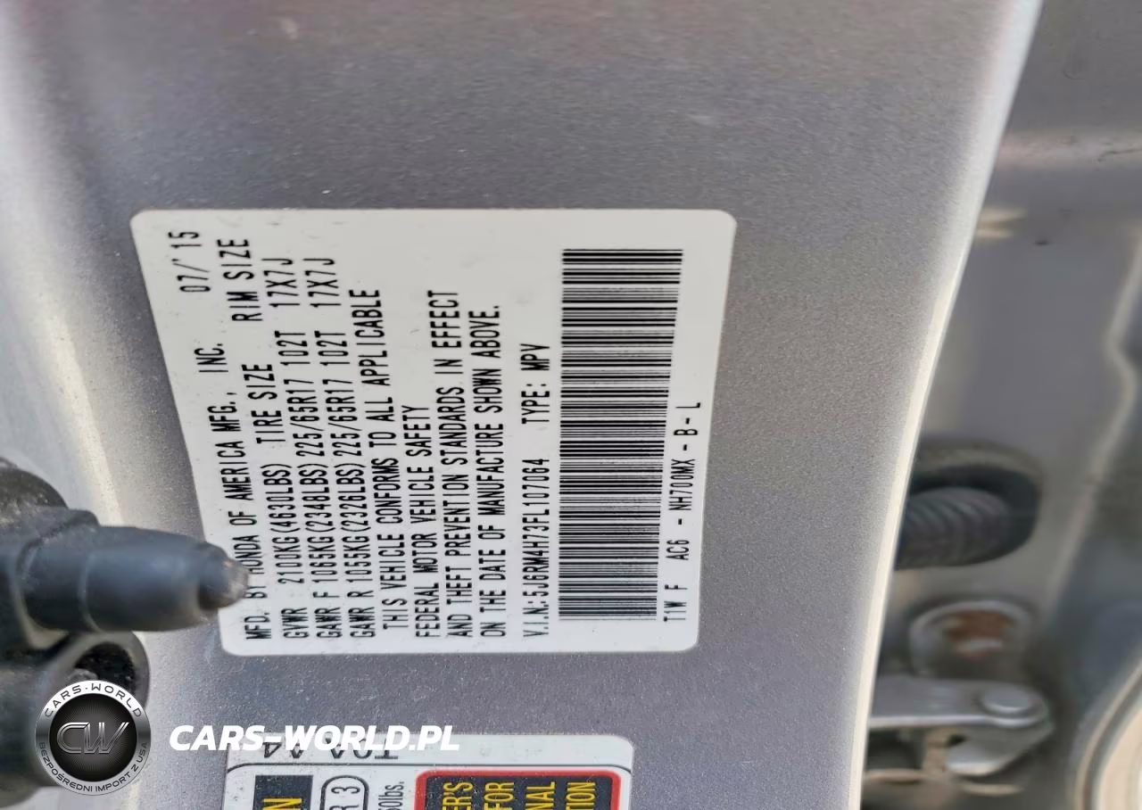 2015 Honda Cr-V Exl VIN:5J6RM4H73FL107064 - 13
