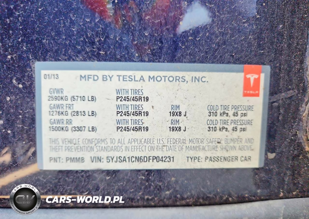 2013 Tesla Model S VIN:5YJSA1CN6DFP04231 - 12