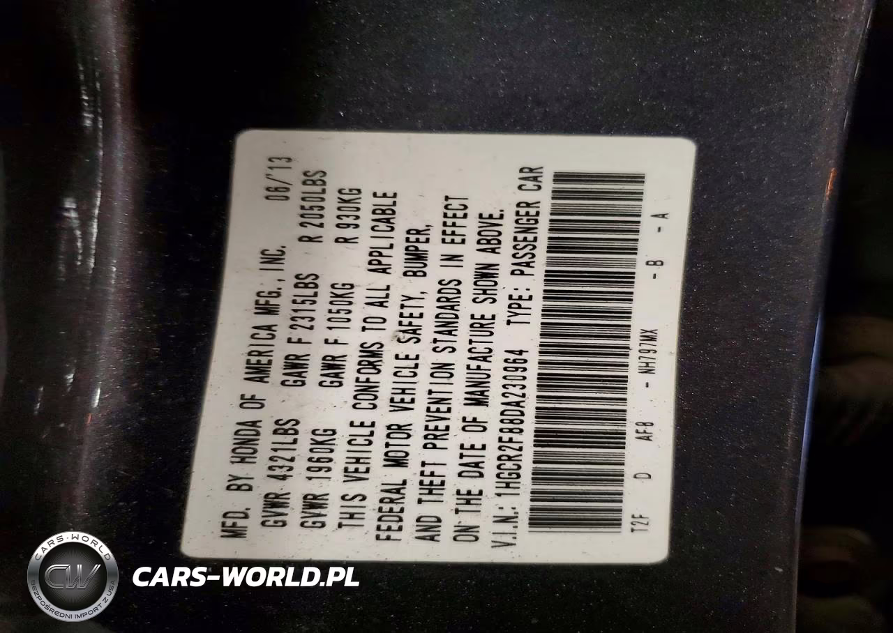 2013 Honda Accord Exl VIN:1HGCR2F88DA230964 - 12
