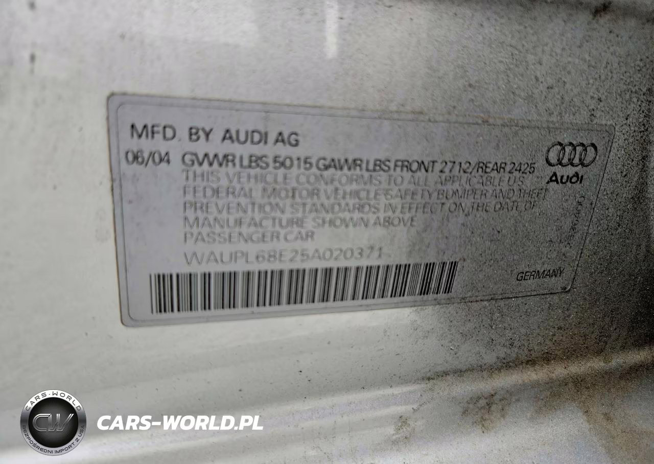 2005 Audi S4 VIN:WAUPL68E25A020371 - 12