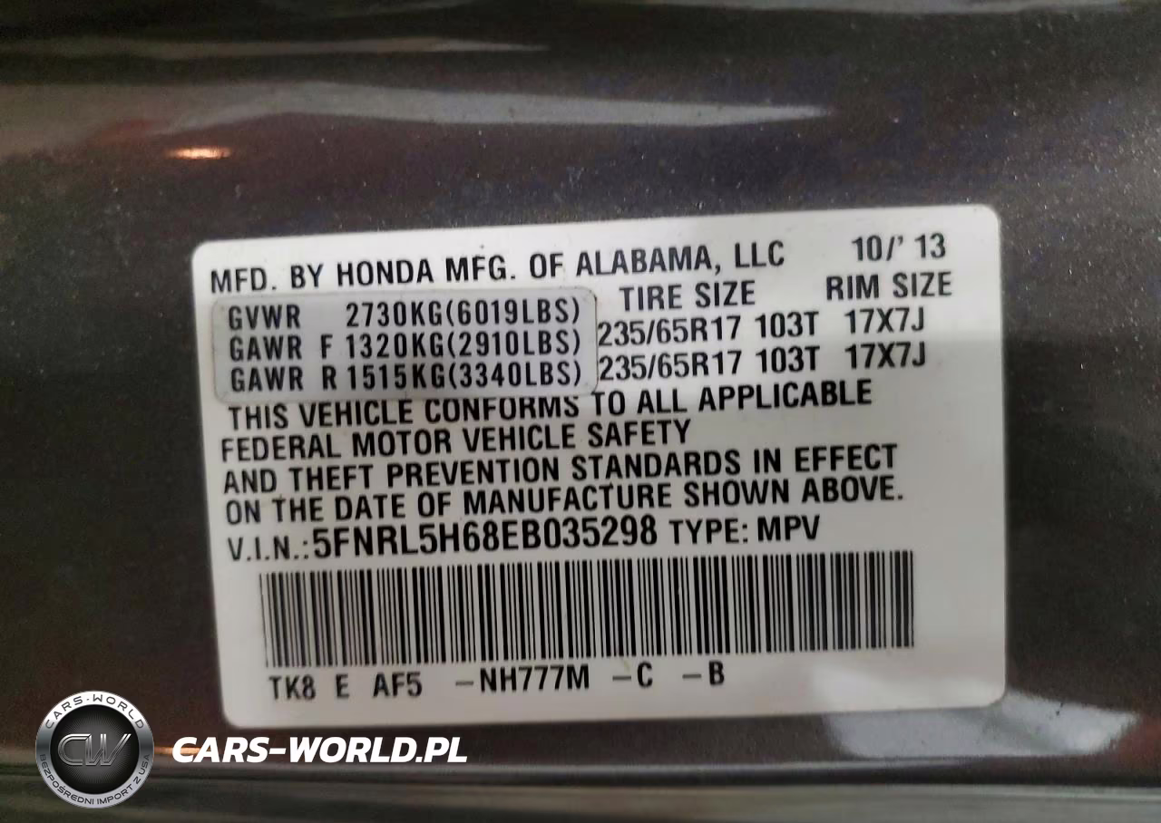 2014 Honda Odyssey Exl VIN:5FNRL5H68EB035298 - 14