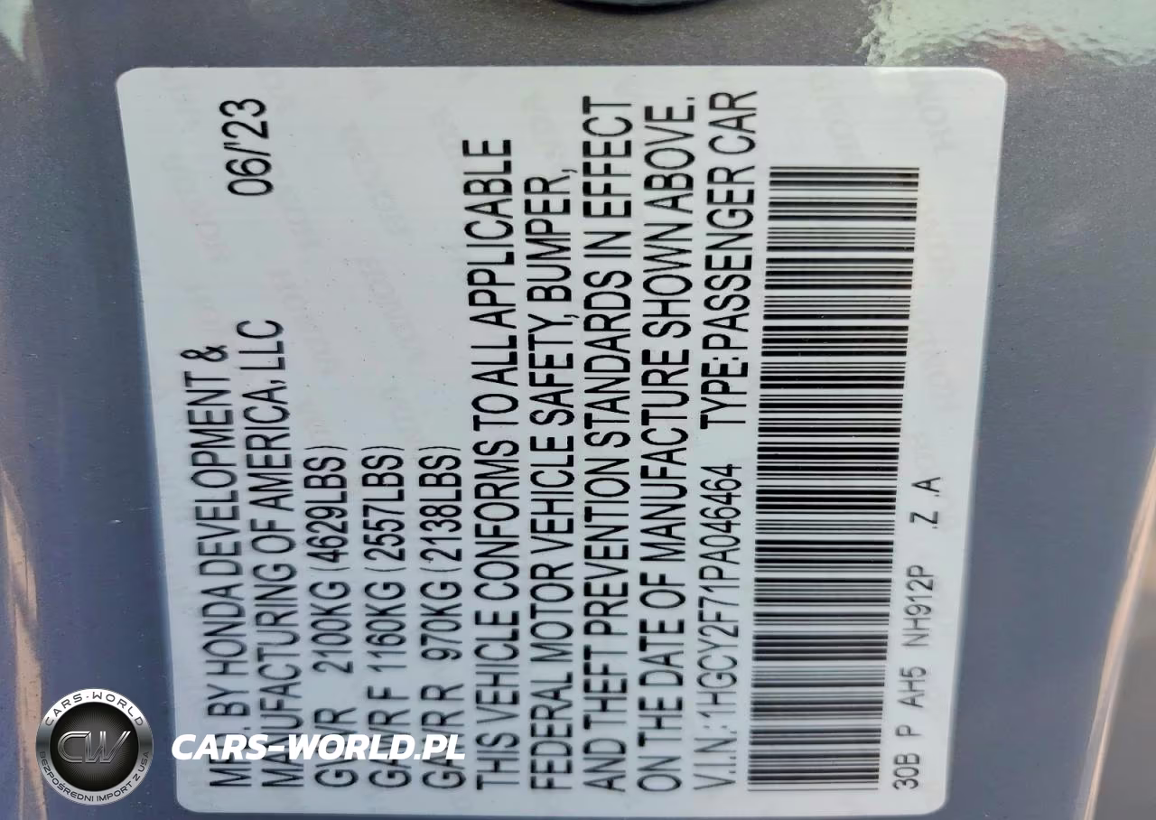 2023 Honda Accord Hybrid Sport-L VIN:1HGCY2F71PA046464 - 13