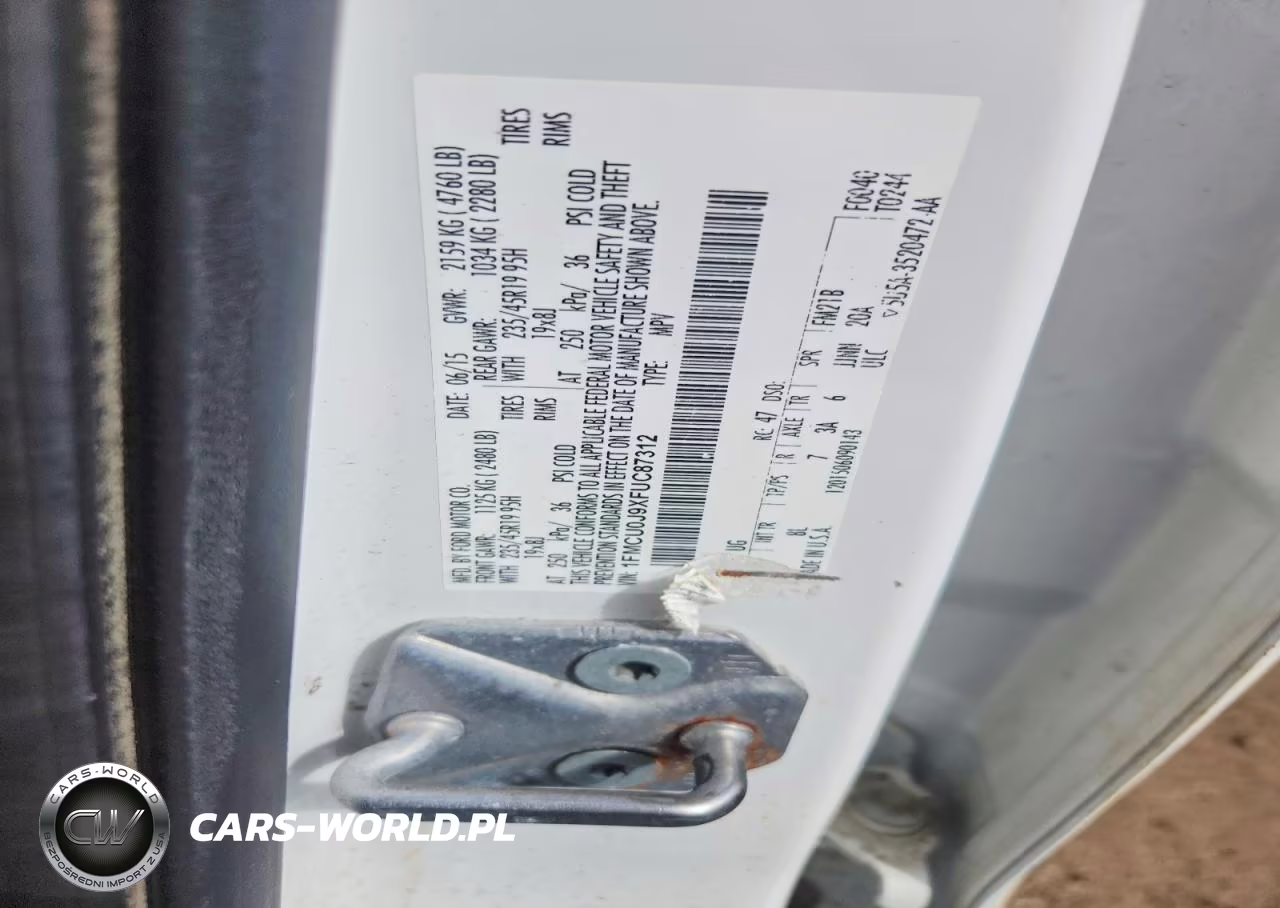 2015 Ford Escape Titanium VIN:1FMCU0J9XFUC87312 - 13