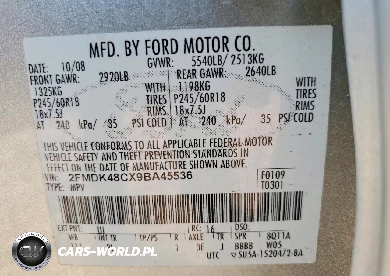 2009 Ford Edge Sel VIN:2FMDK48CX9BA45536 - 13