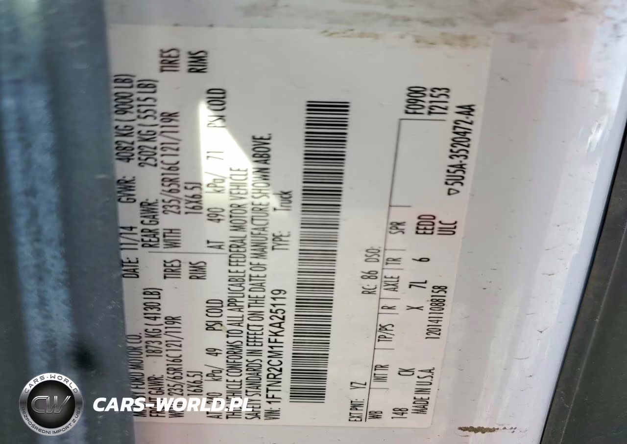 2015 Ford Transit T-250 Delivery Van VIN:1FTNR2CM1FKA25119 - 13