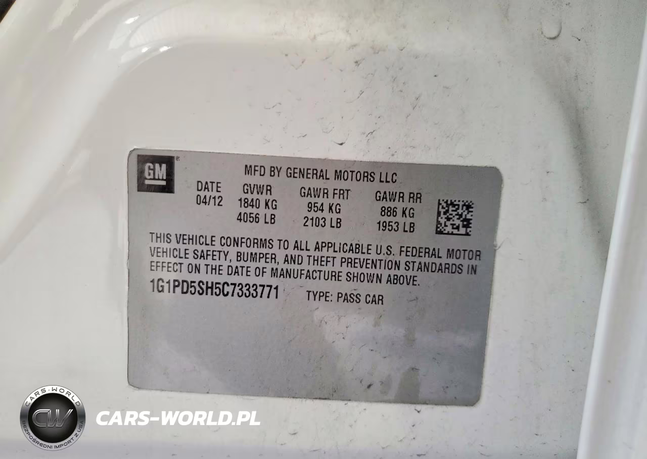 2012 Chevrolet Cruze Ls VIN:1G1PD5SH5C7333771 - 12