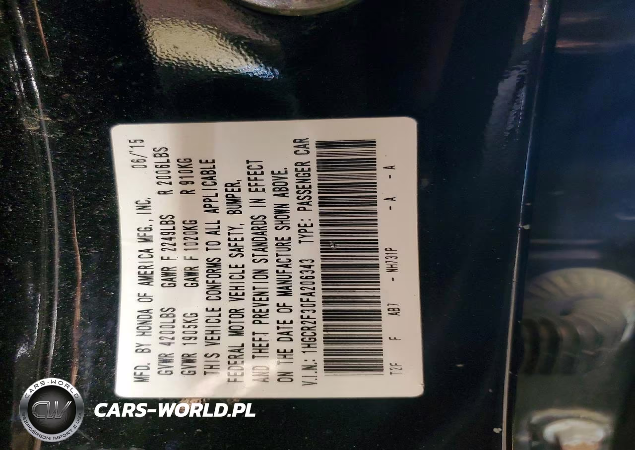 2015 Honda Accord Lx VIN:1HGCR2F30FA206343 - 12