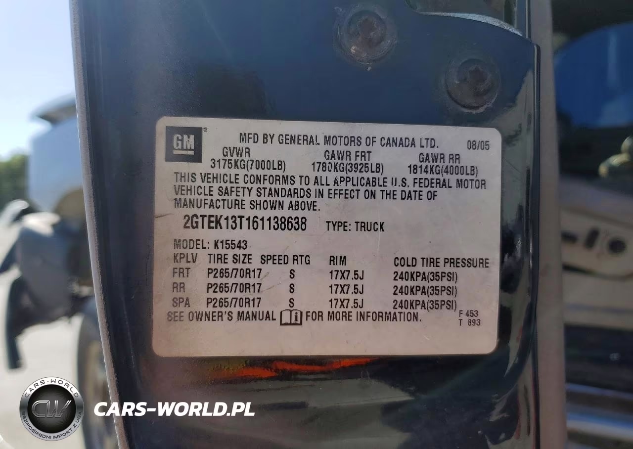 2006 GMC New Sierra K1500 VIN:2GTEK13T161138638 - 13